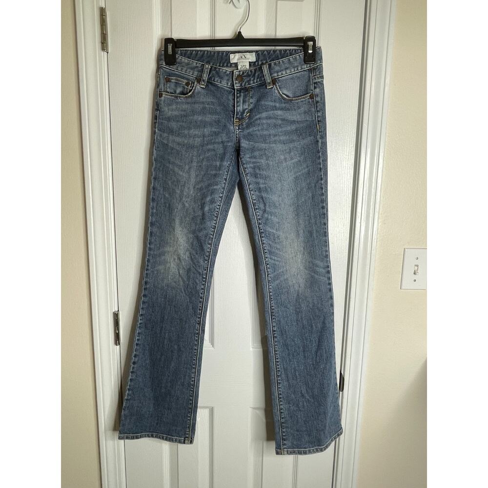 Armani Exchange A|X Straight Leg Jeans Women Size 4 Denim Pants Stretch